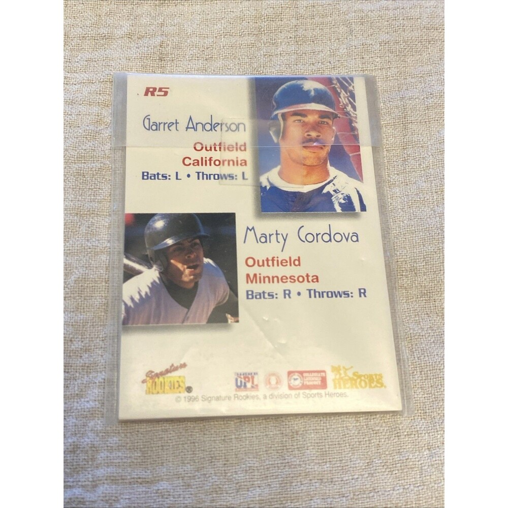 1996 Signature Rookies ROY Set R1-R5 Garrett Anderson - Picture 2 of 2